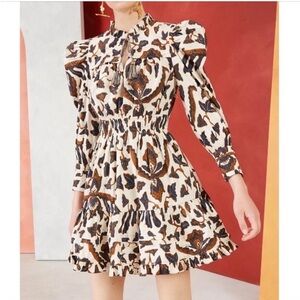 Ulla Johnson Dress Ismaya Mini Smocked in Bone Cream Floral